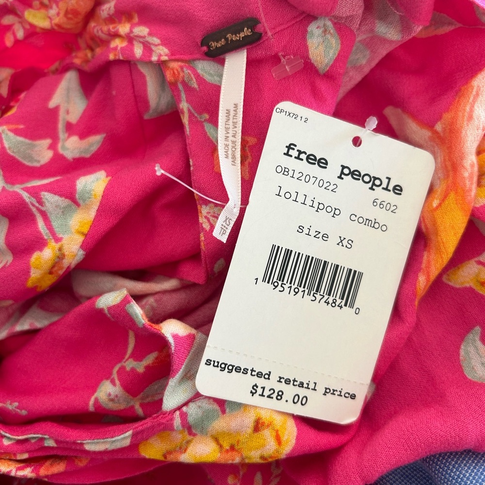 Free People Tate Tunic Retro Mini Dress in Lollipop Combo Pink - Picture 10 of 11